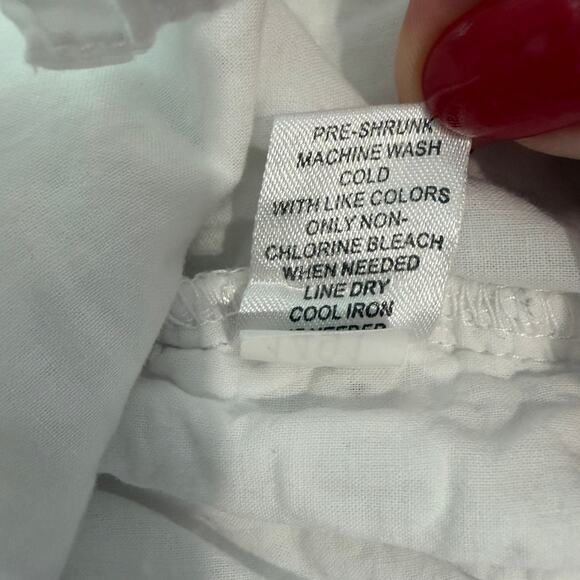 Lulu-B Textured White Cotton Capris Scalloped Hem Pockets Size 8 EUC - Picture 7 of 8